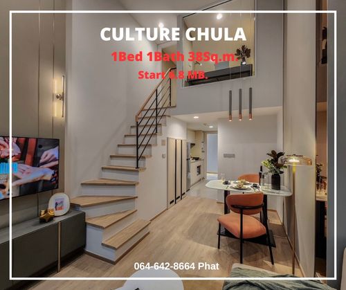 For Sale Culture Chulancear Chulalongkorn University1bed 1Bath 38SQ.M. Start 6.8 MB.Contact 0646428664 (Phat)
