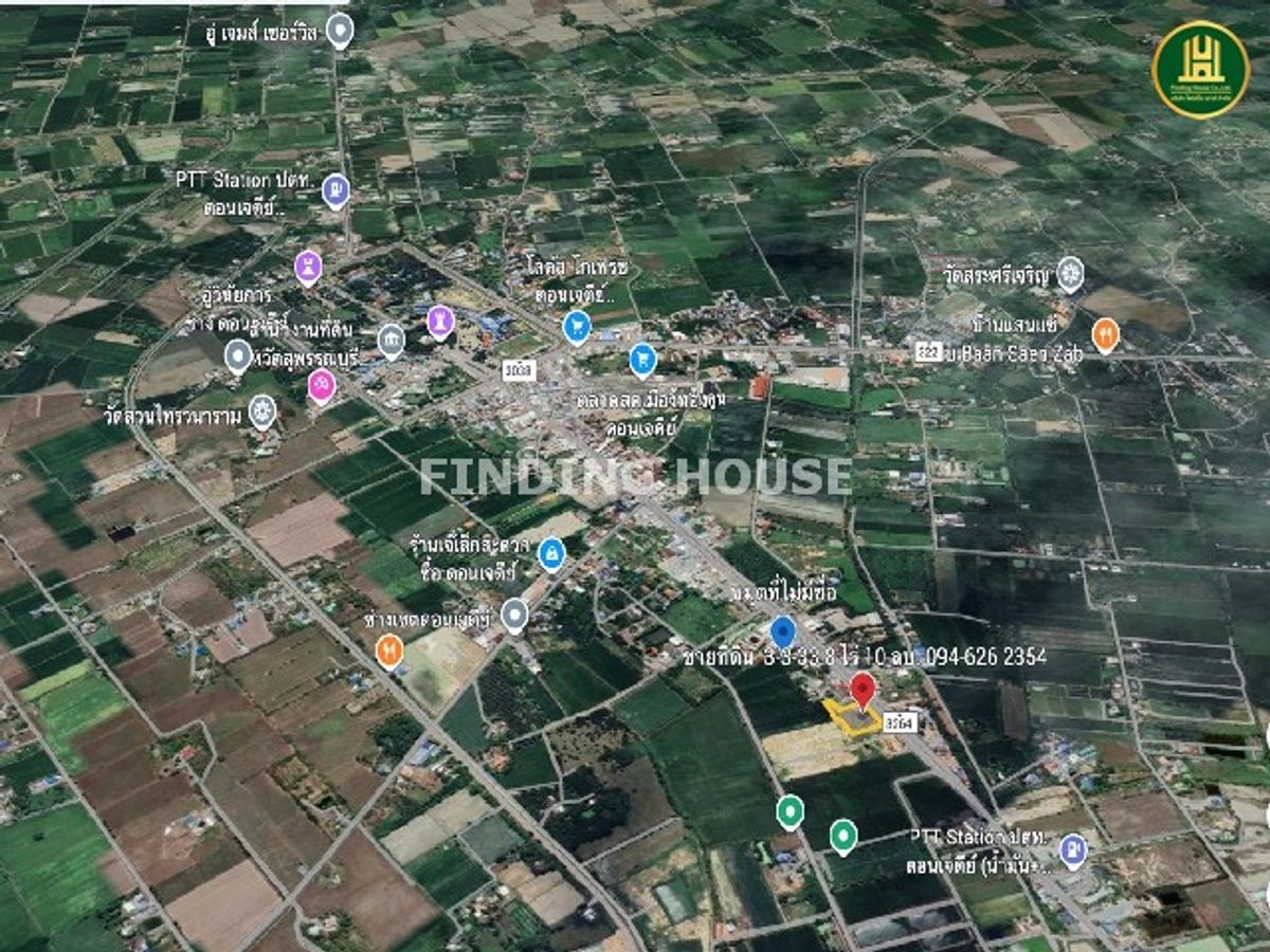 ขายที่ดินสุพรรณ ดอนเจดีย์ ถมแล้ว 3 - 3 - 33.8 ไร่ ดอนเจดีย์ ติดถนนเส้น 3264 – รูปที่ 4
