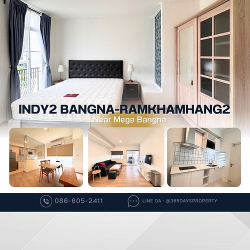 💥ForRent💥3Bed • Indy2 Bangna Ramkhamhang2 🏡 Near Mega Bangna‼️  Ready to move in ‼️  Fully Furnished ✨