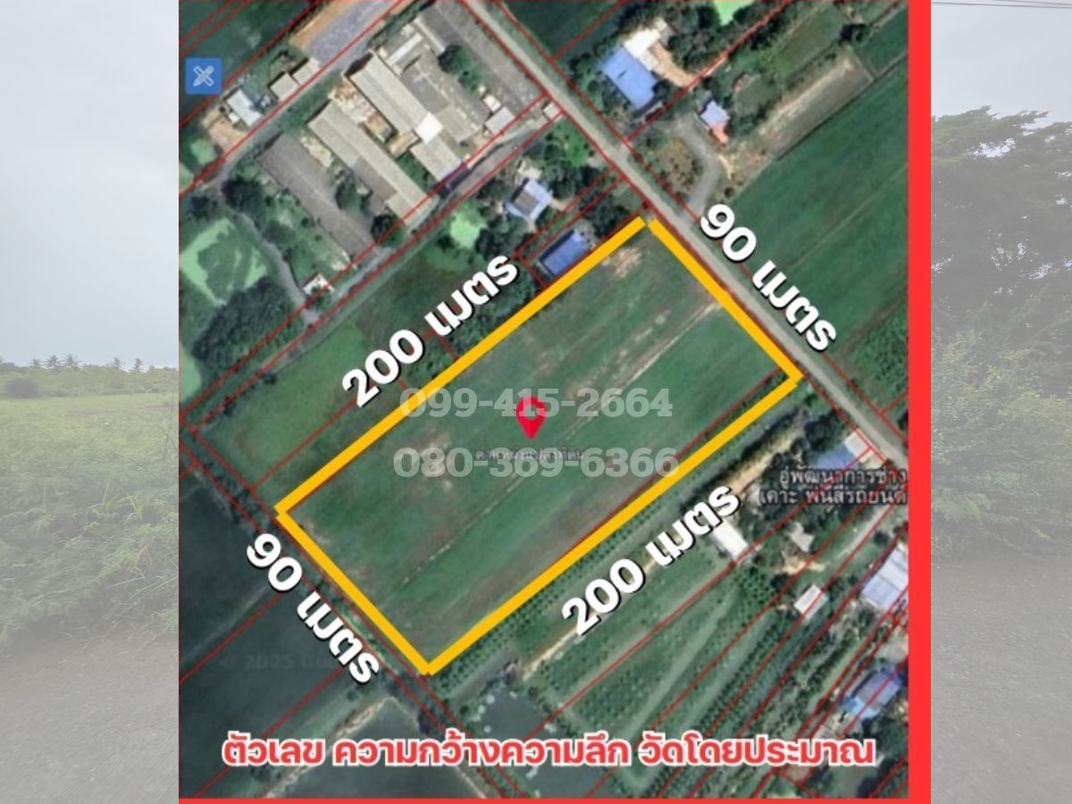Land for sale in Soi Stek City, Don Chedi Suphan, very beautiful square plot Land for sale in Soi Stek City, Don Chedi Suphan, very beautiful square plot