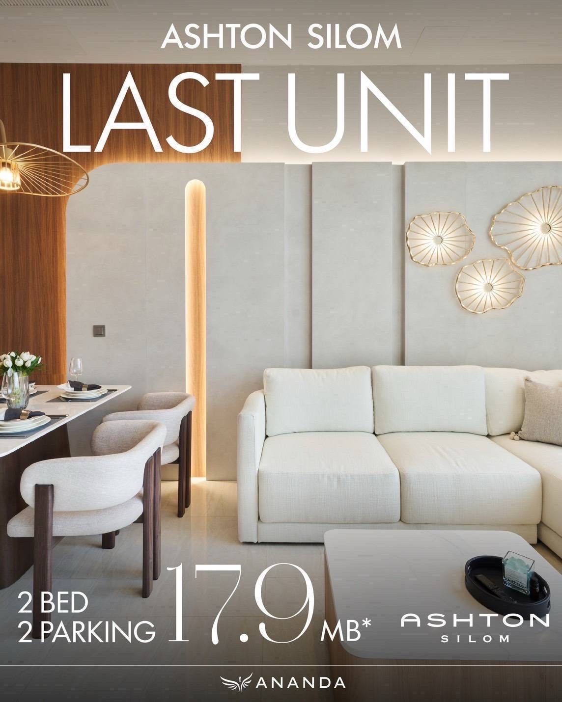 🔥 For Sale! Sell ​​a new room, Ashton Silom (Aston Silom) 2/2 BED 72 sq. M. 18,320,000 baht