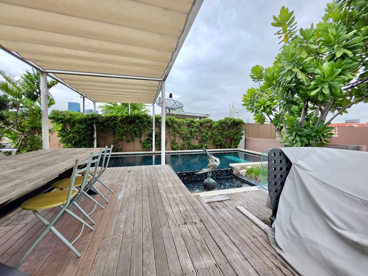 Baan Lux Sathorn: 393.85SQM 3 Storey 3BED 3BATH 42,000,000 Private Rooftop Pool and Garden AM: 0656199198