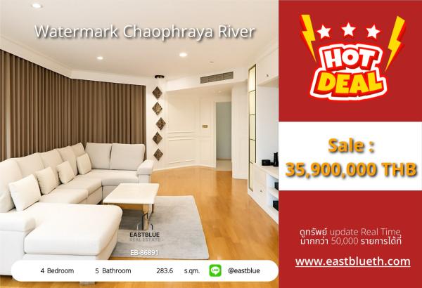 05/10/2026, Luxury 4-Bedroom Condo at Watermark Chaophraya River – Your Riverside Dream Home!
Exclusive 283.6 sqm, Prime Location Near BTS Krung Thon Buri – Only 49M THB! 0642748883