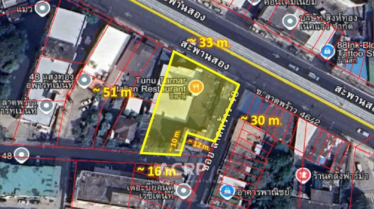 Land for sale on a main road in Lat Phrao area, near Chok Chai 4 BTS station. Land for sale on a main road in Lat Phrao area, near Chok Chai 4 BTS station.