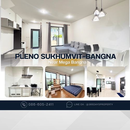💥ForRent💥3Bed • Pleno Sukhumvit-Bangna 🏡 Near Mega Bangna only 10 mins‼️ Ready to move in ‼️  Fully Furnished ✨