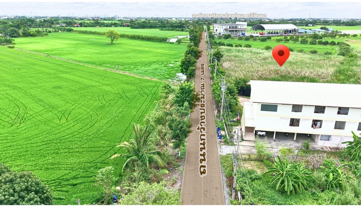ที่ดินไทรน้อย 4-2-42 ไร่ ผังเมืองสีเขียว หน้ากว้าง 144 เมตร เหมาะพัฒนาโครงการที่อยู่อาศัย โกดัง – รูปที่ 3