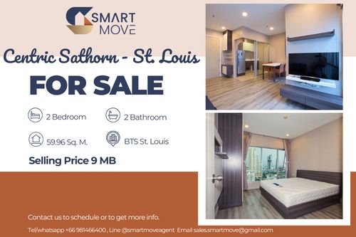 🔥 ขายพร้อมผู้เช่า !!🔥 Code C20221200153..........Centric Sathorn - St. Louis, 2 ห้องนอน, 2 ห้องน้ำ, ชั้นสูง 20++, แต่งครบ, ราคาพิเศษ!!📣📣