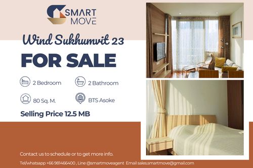 🔥 สำหรับขาย !! ห้องหายาก !!🔥 Code C20250700036..........Wind Sukhumvit 23, 2 ห้องนอน, 2 ห้องน้ำ,  แต่งครบ, ราคาพิเศษ!!📣📣