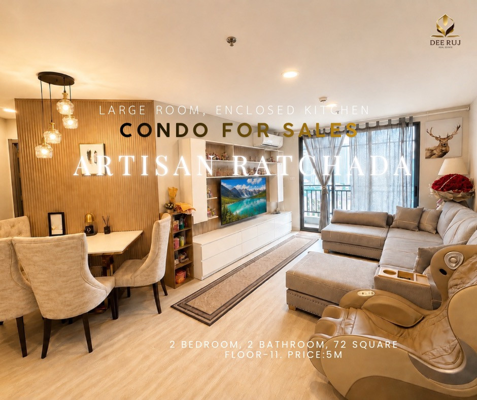 5.4 million✨🏙 Condo for sale Atisan Ratchada 2 bedrooms, 2 bathrooms 5.4 million✨🏙 Condo for sale Atisan Ratchada 2 bedrooms, 2 bathrooms