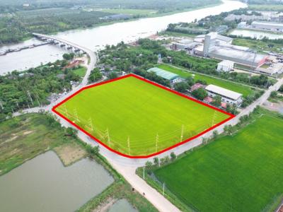 Land for sale, Tha Sao, Krathum Baen, 11 rai 94 sq w, near Setthakit Road 1, only 6.7 km. KK