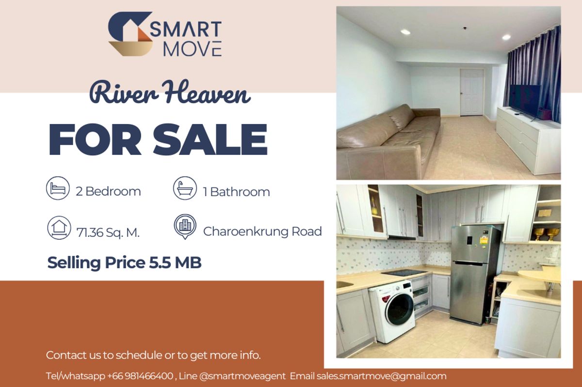 🔥 สำหรับขาย !!🔥 Code C20221203443..........River Heaven, 2 ห้องนอน, 1 ห้องน้ำ, ชั้นสูง 13++, แต่งครบ, ห้องครัวบิ้วอิน, ราคาพิเศษ!!📣📣 🔥 สำหรับขาย !!🔥 Code C20221203443..........River Heaven, 2 ห้องนอน, 1 ห้องน้ำ, ชั้นสูง 13++, แต่งครบ, ห้องครัวบิ้วอิน, ราคาพิเศษ!!📣📣