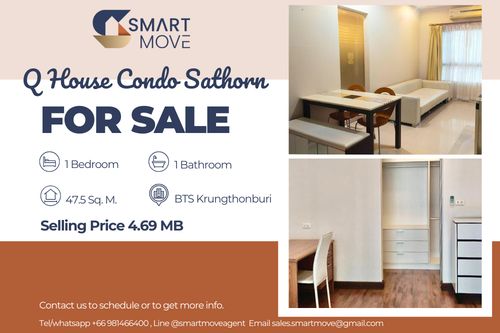 🔥 สำหรับขาย !! 🔥 Code C20240201140..........Q House Condo Sathorn, 1 ห้องนอน, 1 ห้องน้ำ, ชั้นสูง, ห้องทิศตะวันออก, แต่งครบ, ราคาพิเศษ!!📣📣