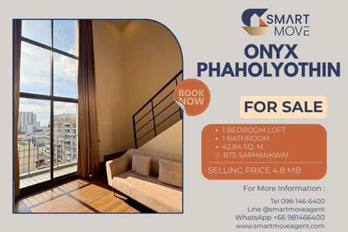 🔥 Sale with tenant !! 🔥 Code C20240900069..........Onyx Phaholyothin, 1 bedroom Loft, 1 bathroom, high floor 10++, furnished, Special Deal!!📣📣