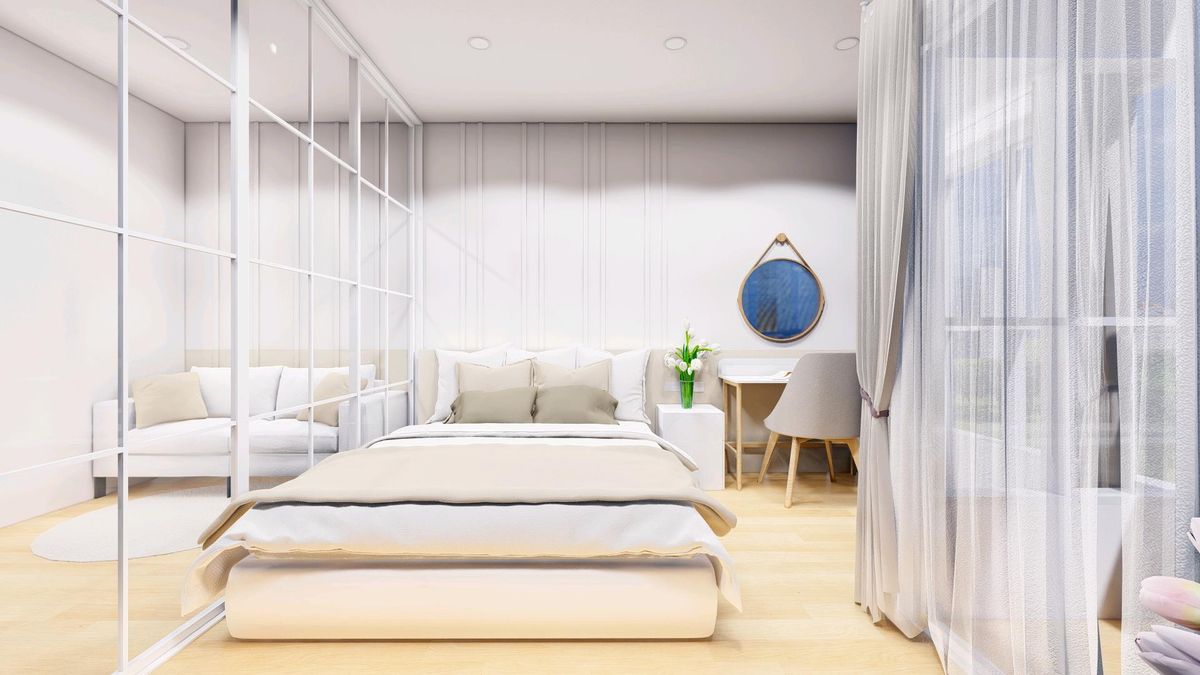 Hight Rise Condo 19, Soi Ramkhamhaeng 24, near Rajamangala Stadium, only 450 meters, living in a modern way in the midst of convenience. The project is quiet.