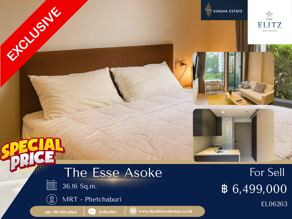 🚨 Rare Unit Alert by Singha Estate 🚨 The Esses Asoke, Floor 10, Romantic European Garden View 🚨 Rare Unit Alert by Singha Estate 🚨 The Esses Asoke, Floor 10, Romantic European Garden View
