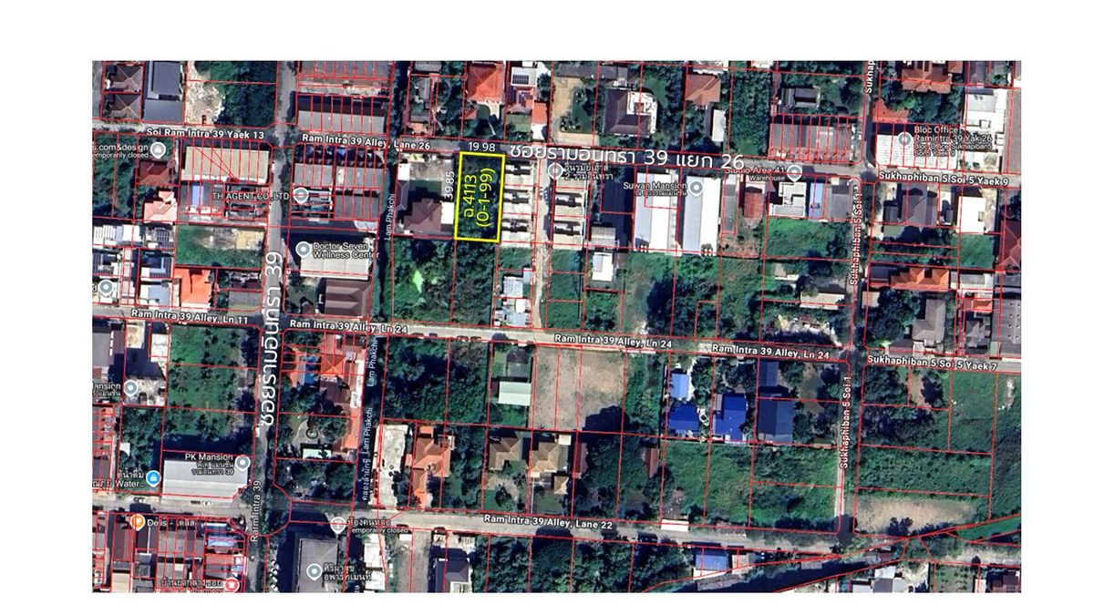 Land for sale in Soi Ram Inthra 39 Intersection 26, area 199 sq.w.