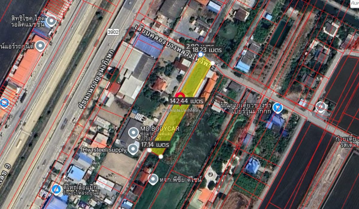 PZ1082 Land for sale 1 rai 2 jobs on 2 side roads, only 100 meters from Kanchanaphisek Road Lat Lum Kaeo District Pathum Thani Province – รูปที่ 4