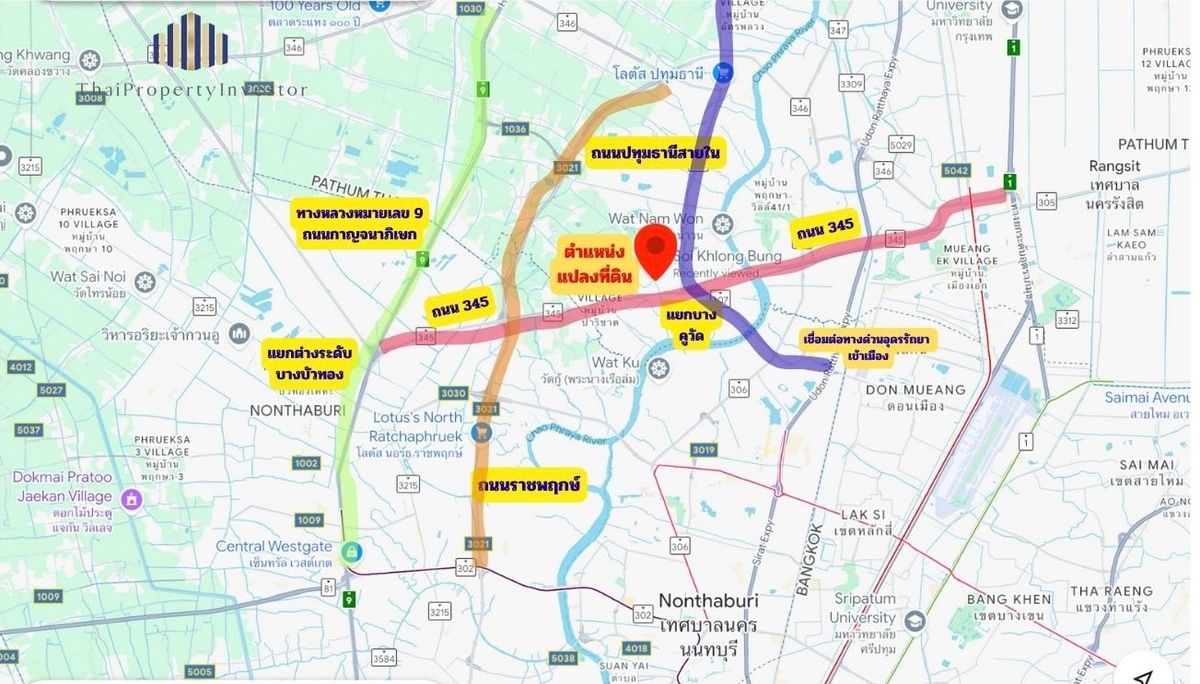 Urgent Sale! Land Near Main Road, Great Price, Profit Clear from Day One!! Land for sale at Bang Khu Wat Nuea, versatile for various developments. Prime location connecting to Road 345, Ratchaphruek Road, Pathum Thani Road, near Bang Khu Wat Intersection. – รูปที่ 3