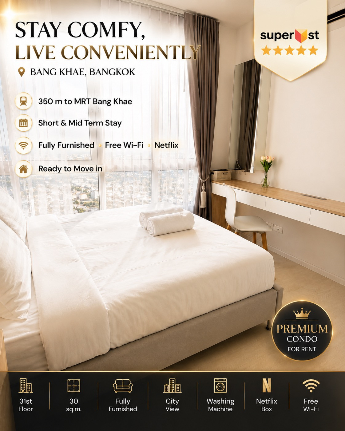 🔥 Condo for Rent – Prodigy Bangkae (Short to Medium Term) 🔥(Only 350 meters from MRT Bang Khae – Ready to move in!)📍 Location: Bang Khae🏢 Project: Prodigy Bangkae📏 Size: 30 sq.m.📍 Floor: 31💰 Rental Rates & Terms:• 1-2 months: 16,000 TH 🔥 Condo for Rent – Prodigy Bangkae (Short to Medium Term) 🔥(Only 350 meters from MRT Bang Khae – Ready to move in!)📍 Location: Bang Khae🏢 Project: Prodigy Bangkae📏 Size: 30 sq.m.📍 Floor: 31💰 Rental Rates & Terms:• 1-2 months: 16,000 TH