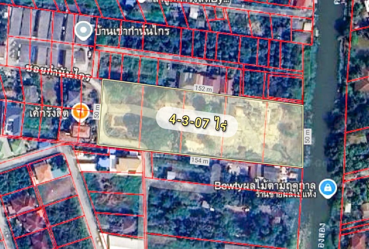 Land for sale 4 rai 307 square wah, Lam Luk Ka 1, Phahonyothin 68 Land for sale 4 rai 307 square wah, Lam Luk Ka 1, Phahonyothin 68
