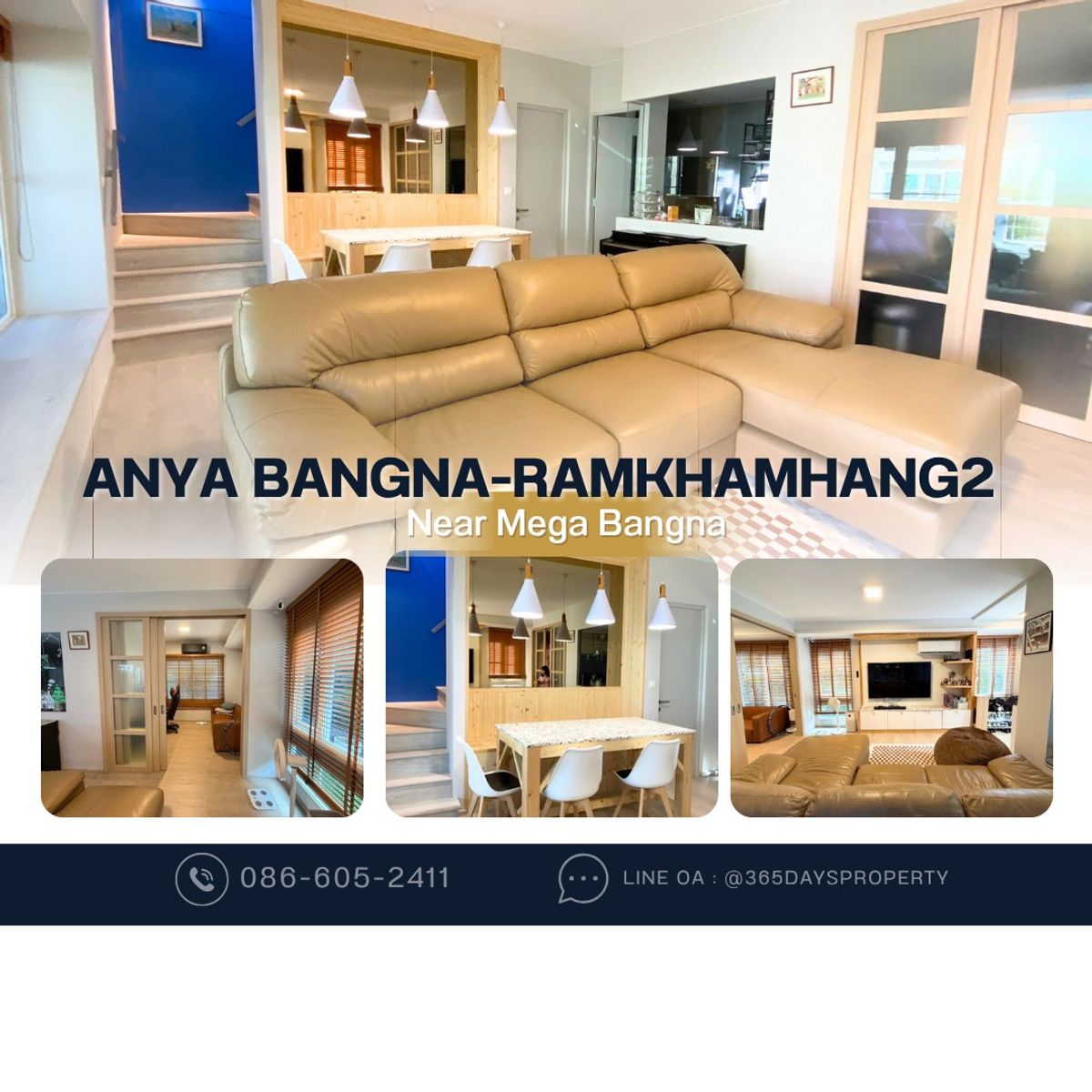 💥ForRent💥Anya Bangna-Ramkhamhang 2 🏡 Near Mega Bangna‼️Private Garden 🌳 Free WIFI ✔️Fully furnished 🌟Ready to move in 🌟