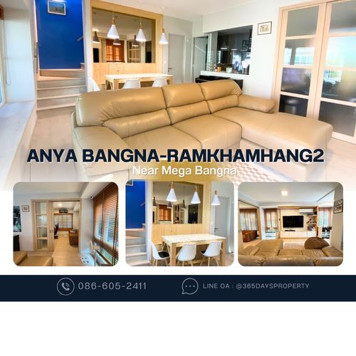 💥ForRent💥Anya Bangna-Ramkhamhang 2 🏡 Near Mega Bangna‼️Private Garden 🌳 Free WIFI ✔️Fully furnished 🌟Ready to move in 🌟