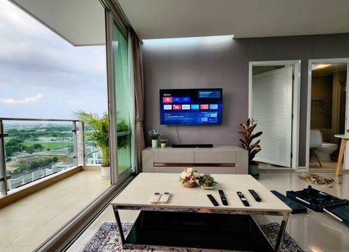 Condo for rent, TC Green, Rama 9, 2 bedrooms, corner room, pool view and city view