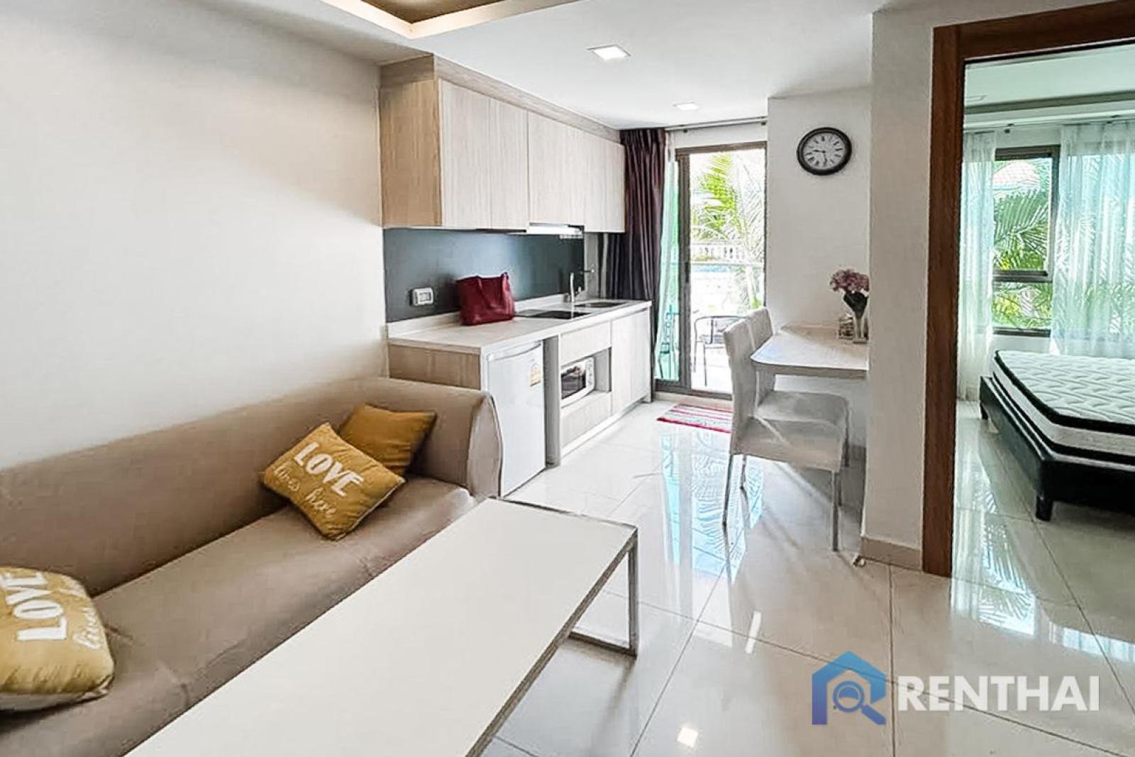 คอนโด 1 ห้องนอนให้เช่าในที่พักแบบรีสอร์ทที่ได้รับความนิยมในพัทยา – รูปที่ 3