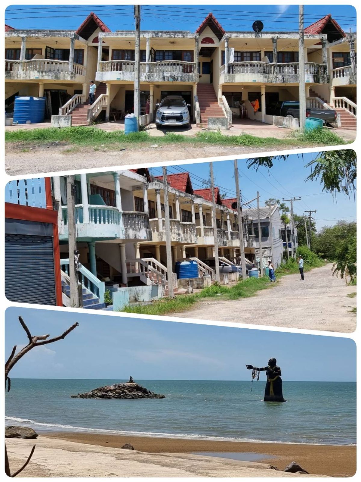 Sell/rent 8 rooms With an empty land 189 sq.w. adjacent to the beach, Puey Tian Villa, near the seaside 300 meters away