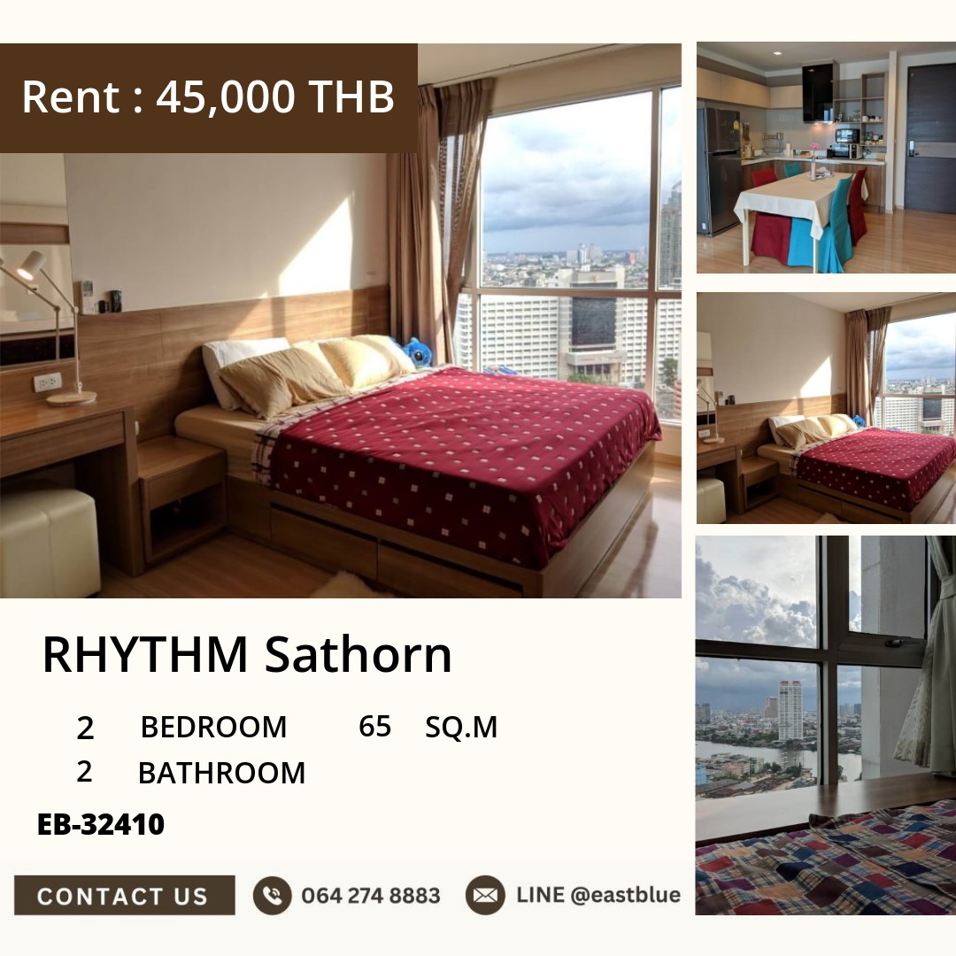ให้เช่า RHYTHM Sathorn 2 นอน 65 ตร.ม. ใกล้ BTS สะพานตากสิน 45,000/เดือน 0642748883 ให้เช่า RHYTHM Sathorn 2 นอน 65 ตร.ม. ใกล้ BTS สะพานตากสิน 45,000/เดือน 0642748883