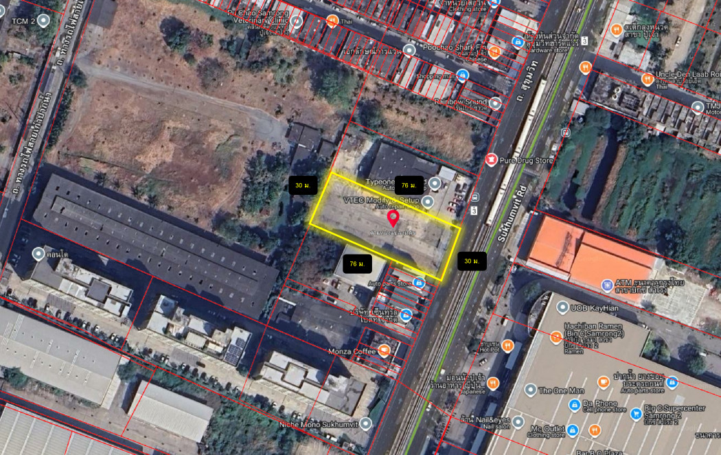 ขาย ที่ดิน ผังสีม่วง ริมถนนสุขุมวิท  546 ตรว ใกล้ BTS ปู่เจ้า แค่ 150 ม. KK – รูปที่ 3