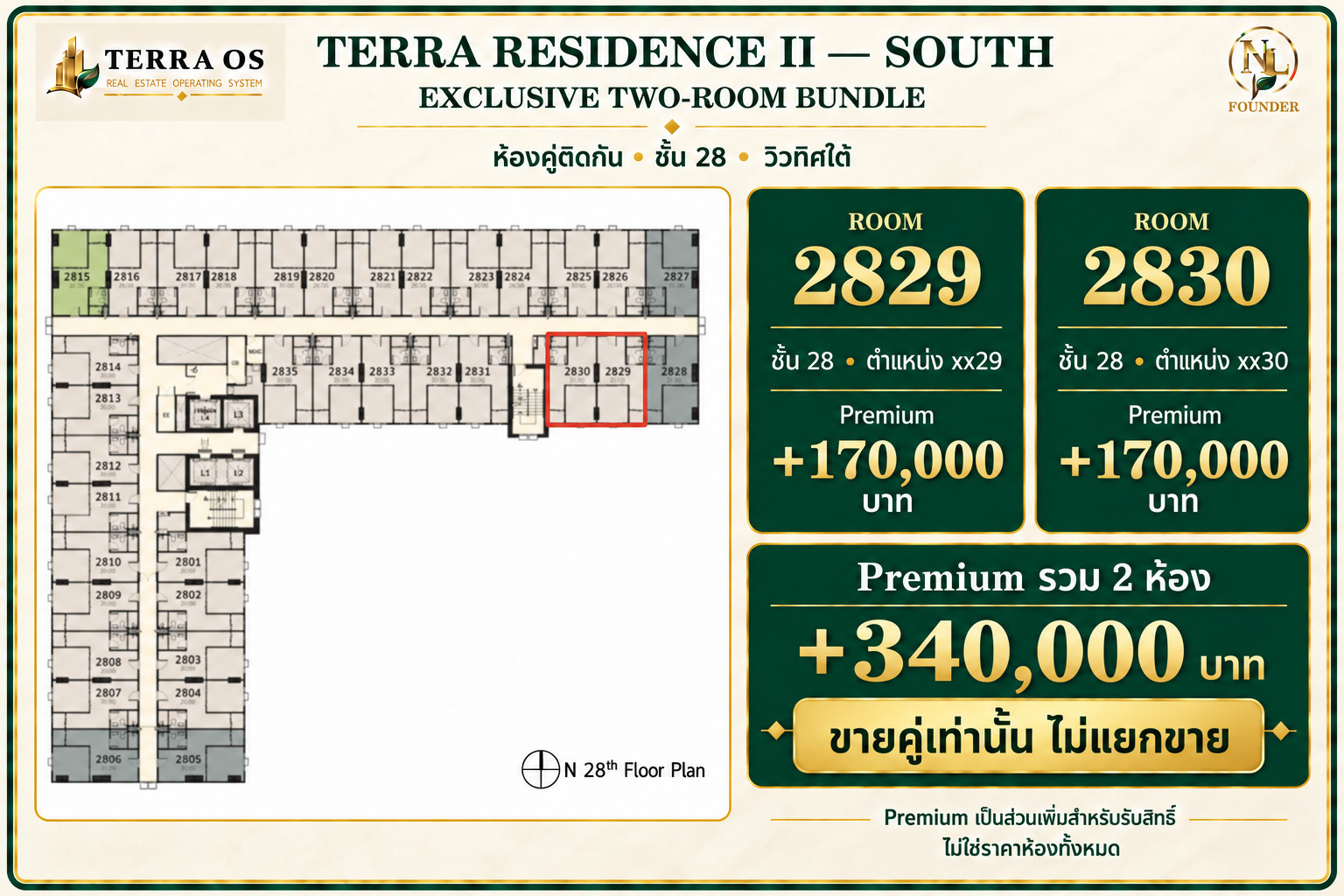 🏢 ขายดาวน์ TERRA RESIDENCE II — ห้องทิศใต้ ตำแหน่ง xx29 เลือกได้ 3 ระดับชั้น มีให้เลือก 3 ห้อง ราคาเริ่มต้น 79,000 บาท – รูปที่ 4