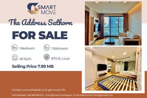 🔥 For Sale !! 🔥 Code C20240700061..........The Address Sathorn, 1 bedroom, 1 bathroom, high floor 34++, furnished, Special Deal!!📣📣