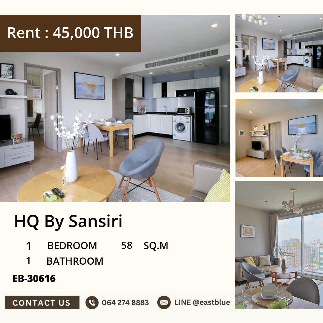 For Sale: HQ By Sansiri 1 Bed 58 sqm near BTS Thong Lo 9.5M THB For Sale: HQ By Sansiri 1 Bed 58 sqm near BTS Thong Lo 9.5M THB