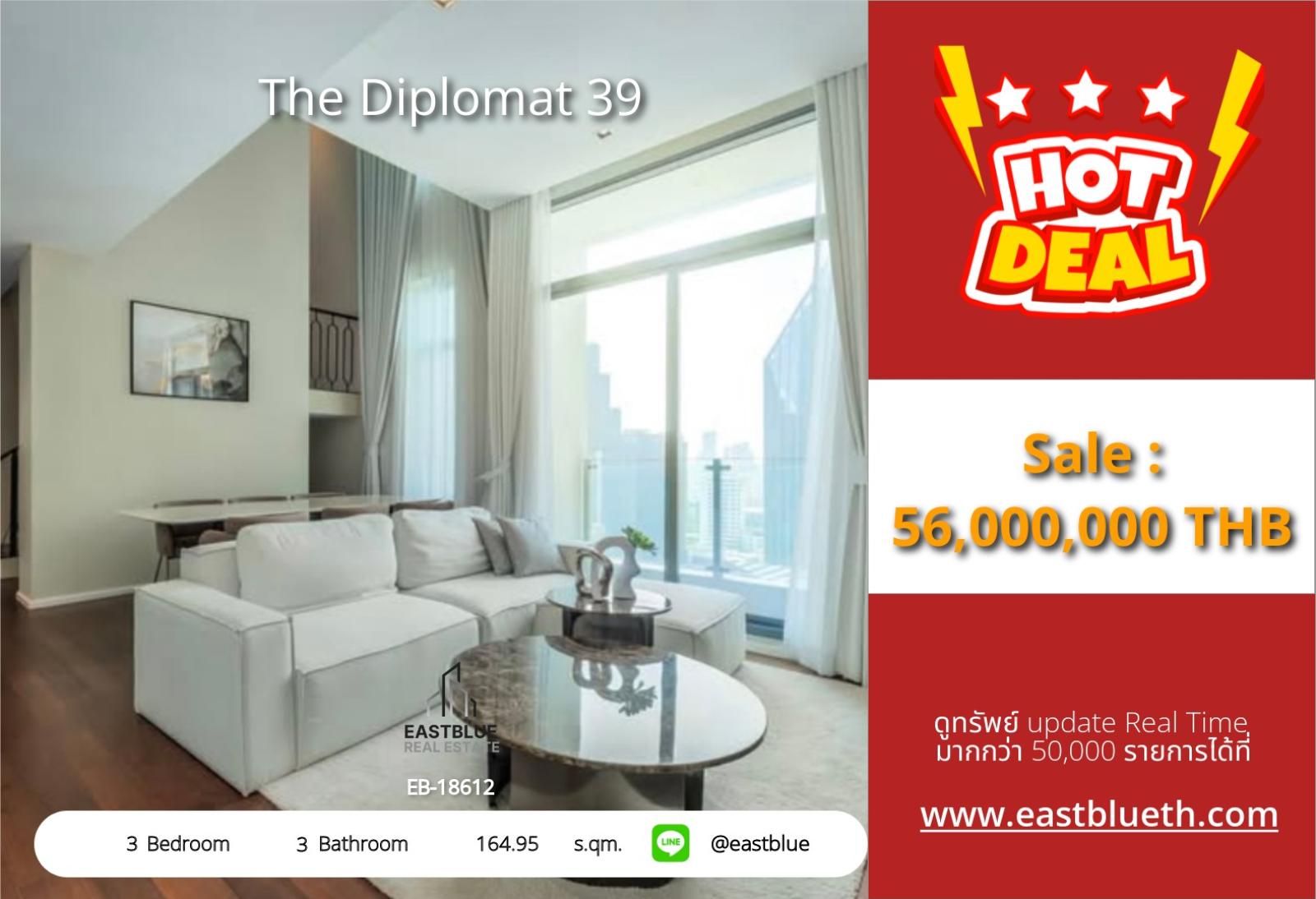 02/10/2026, For Sale: The Diplomat 39 Condo 💎 3 Beds, 3 Baths, High Floor Near BTS Phrom Phong 0642748883