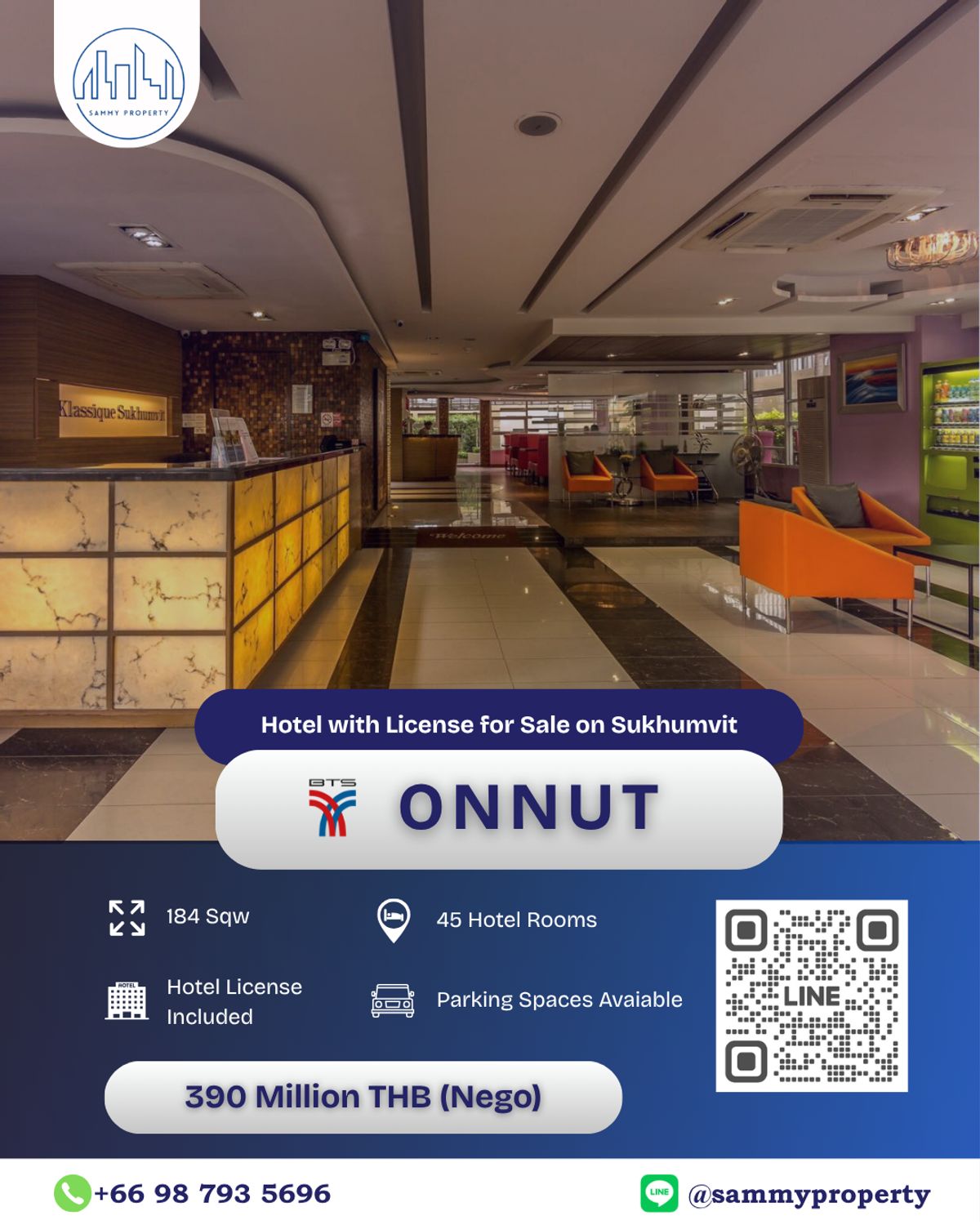 โรงแรมสำหรับขายพร้อมกับใบอนุญาตโรงแรมใน Onnut! โรงแรมสำหรับขายพร้อมกับใบอนุญาตโรงแรมใน Onnut!