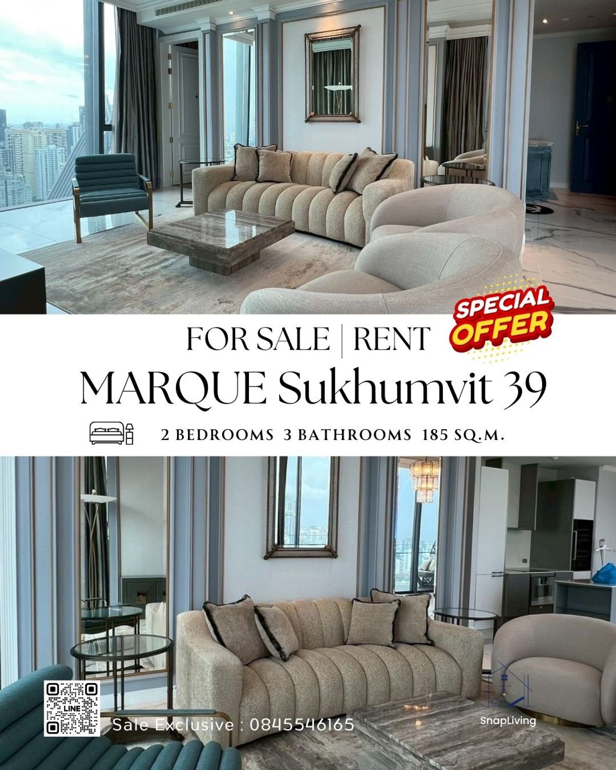 Luxury condo 🔥 𝐅𝐎𝐑 𝐒𝐀𝐋𝐄 / 𝐑𝐄𝐍𝐓 - 2 Beds 3 Baths 185 sq.m. Newly renovated 𝐌𝐚𝐫𝐪𝐮𝐞 𝐒𝐮𝐤𝐡𝐮𝐦𝐯𝐢𝐭 𝟑𝟗 Luxury condo 🔥 𝐅𝐎𝐑 𝐒𝐀𝐋𝐄 / 𝐑𝐄𝐍𝐓 - 2 Beds 3 Baths 185 sq.m. Newly renovated 𝐌𝐚𝐫𝐪𝐮𝐞 𝐒𝐮𝐤𝐡𝐮𝐦𝐯𝐢𝐭 𝟑𝟗