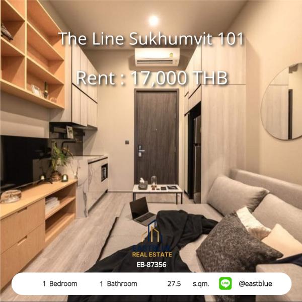 Rent The Line Sukhumvit 101 near BTS Punnawithi 17,000 baht/month. Fully-equipped condo that meets the needs of city life With swimming pool and fitness!