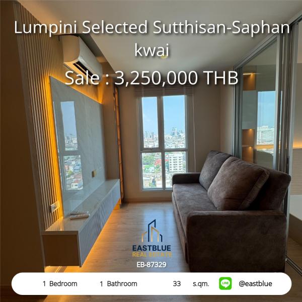 The Lumpini Selected Sutthisan-Saphan Khwai condo, 1 bedroom, 33 sq.m., near BTS/MRT Saphan Khwai
priced at only 3.25 million! Fully equipped with amenities 0642748883