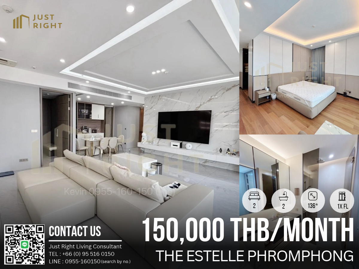 PET Friendly The Estelle Phong 2 Bedroom 2 Bedrooms 136* Sq. Floor 1x Full Electric Appliances, Special discount from 230,000, only 150,000 baht/month, 1 year. PET Friendly The Estelle Phong 2 Bedroom 2 Bedrooms 136* Sq. Floor 1x Full Electric Appliances, Special discount from 230,000, only 150,000 baht/month, 1 year.