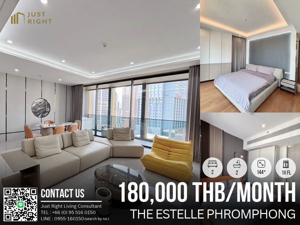 ให้เช่า Pet Friendly The Estelle Phrom Phong 2 ห้องนอน 2 ห้องน้ำ 144* ตร.ม. ชั้น 1x เฟอร์ครบ เครื่องใช้ไฟฟ้าครบ ลดพิเศษจาก 250,000 คงเหลือเพียง 180,000 บาท/เดือน สญ. 1ปีเท่านั้น  