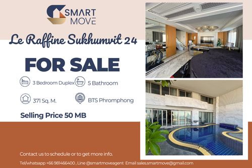 🔥 สำหรับขาย !! ชั้นสูง 20++, มีสระว่ายน้ำส่วนตัว!!🔥 Code C20250800091..........Le Raffine Sukhumvit 24, 3 ห้องนอน Duplex, 5 ห้องน้ำ, แต่งครบ, ราคาพิเศษ!!📣📣