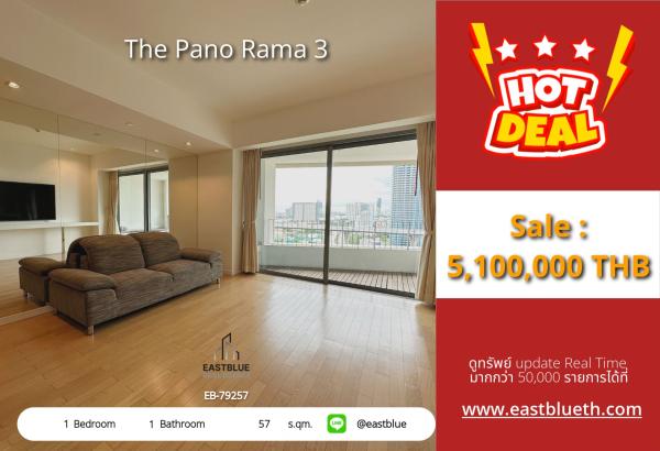 05/10/2026, Luxury condo The Pano Rama 3 ready to move in, 1 bedroom, 57 sq.m.

Beautiful city view, near Central Rama 3, special price only 6.75 million THB! 0642748883