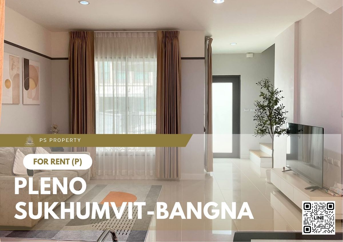 Townhouse for rent ✨ Pleno Sukhumvit-Bangna ✨ 3 bedrooms, 2 bathrooms, fully furnished and equipped with appliances