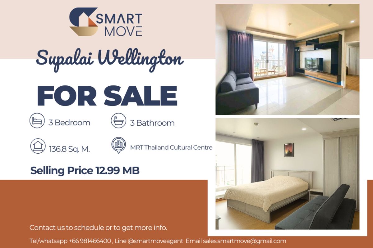 🔥For Sale!! nice view, high floor 16++, Good location!!🔥 Code C20250900011..........Supalai Wellington, 3 bedroom, 3 bathroom, furnished, Special Deal!!📣📣 🔥For Sale!! nice view, high floor 16++, Good location!!🔥 Code C20250900011..........Supalai Wellington, 3 bedroom, 3 bathroom, furnished, Special Deal!!📣📣