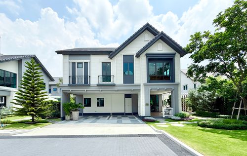 🚀 Burasiri Jatuchot (medium size)-2-storey detached house 80 sq.w. 279 sqm. 4 bedrooms, 4 water, 3 parking 092-545-6151 (Tim)