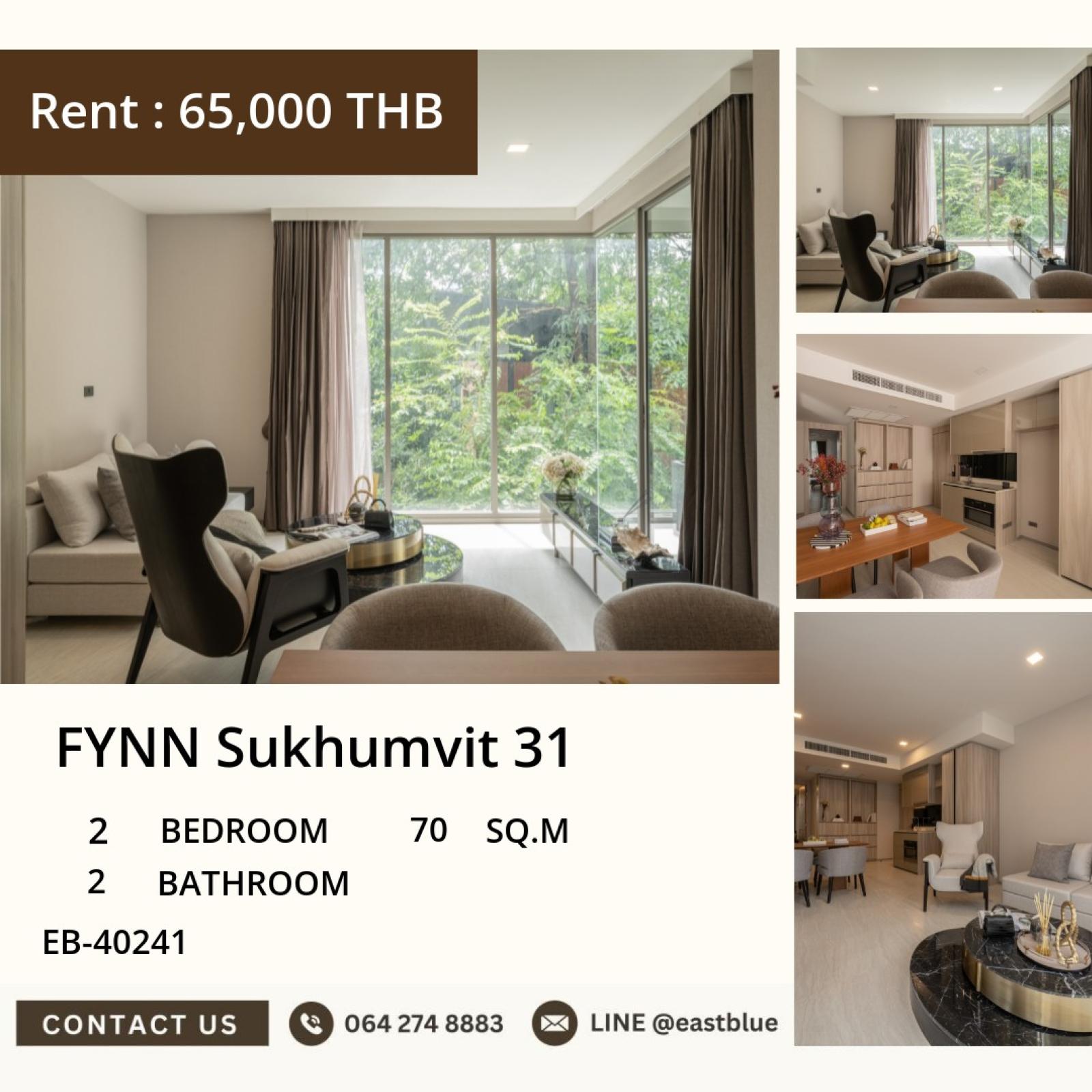 Luxurious 2BR Condo at FYNN Sukhumvit 31 | Prime Asoke Location, Just 65k! 🏢🌟 0642748883 Luxurious 2BR Condo at FYNN Sukhumvit 31 | Prime Asoke Location, Just 65k! 🏢🌟 0642748883