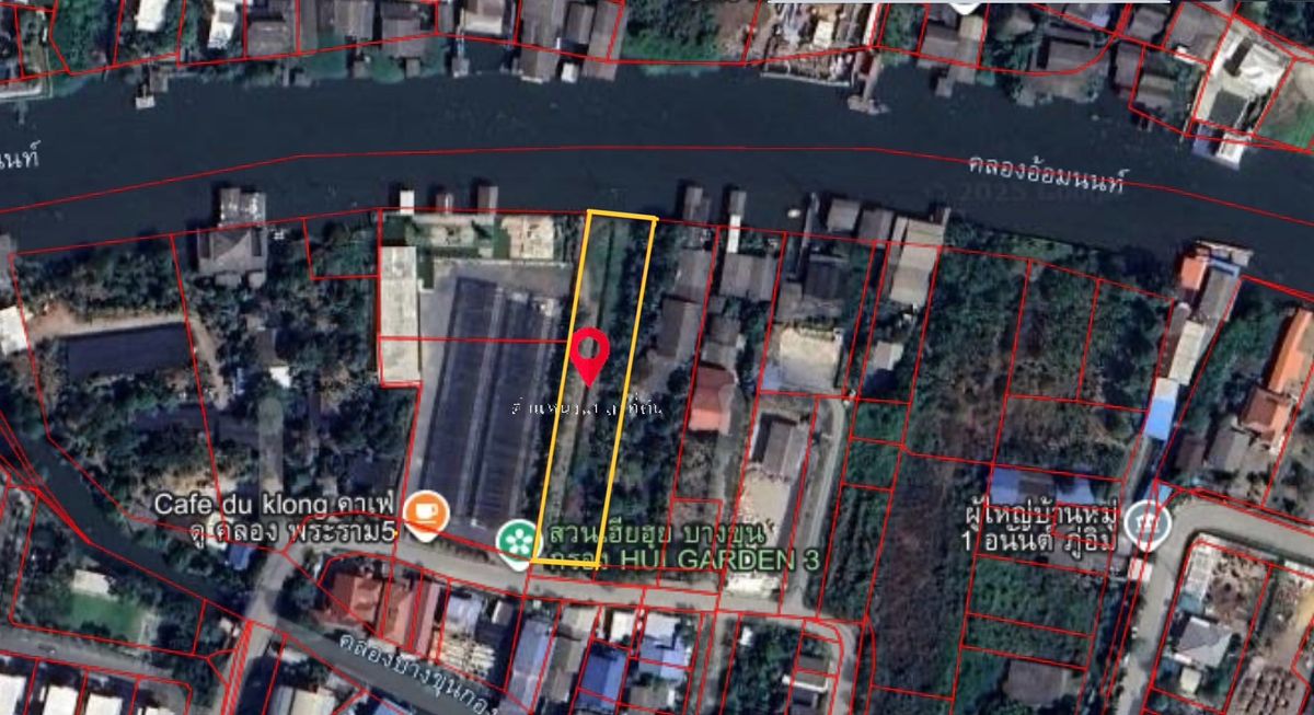 Beautiful plot of land for sale Next to the canal (Om Non) 1-0-84 Rai, Bang Kruai, Nonthaburi, length 19*104, next to Soi Wat Champa, 10 meters behind the canal near Nakhon In Road And Ratchapruek Road Yellow city plan, suitable for residence, hotel, rest – รูปที่ 2