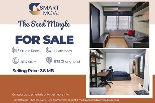 🔥 ขายพร้อมผู้เช่า!!🔥 Code C20231200306..........The Seed Mingle, ห้องสตูดิโอ, 1 ห้องน้ำ, แต่งครบ, ราคาพิเศษ!!📣📣