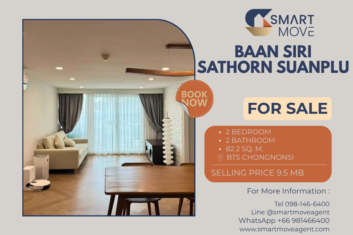 🔥 For Sale !! 🔥 Code C20250900034..........Baan Siri Sathorn Suanplu, 2 bedroom, 2 bathroom, furnished, Special Deal!!📣📣